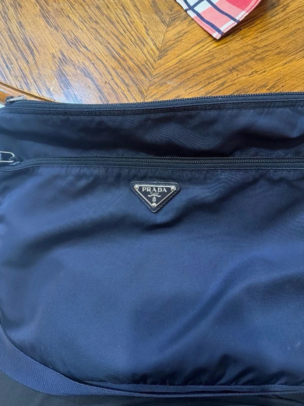 Prada Authentic unisex Navy Nylon Crossbody Bag
